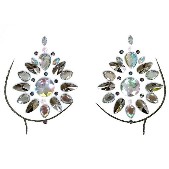 TUITOONM Festival Chest Decoration Stickers Sparkling Acrylic Body Jewels for Parties, Halloween & Cosplay, Easy Peel & Stick