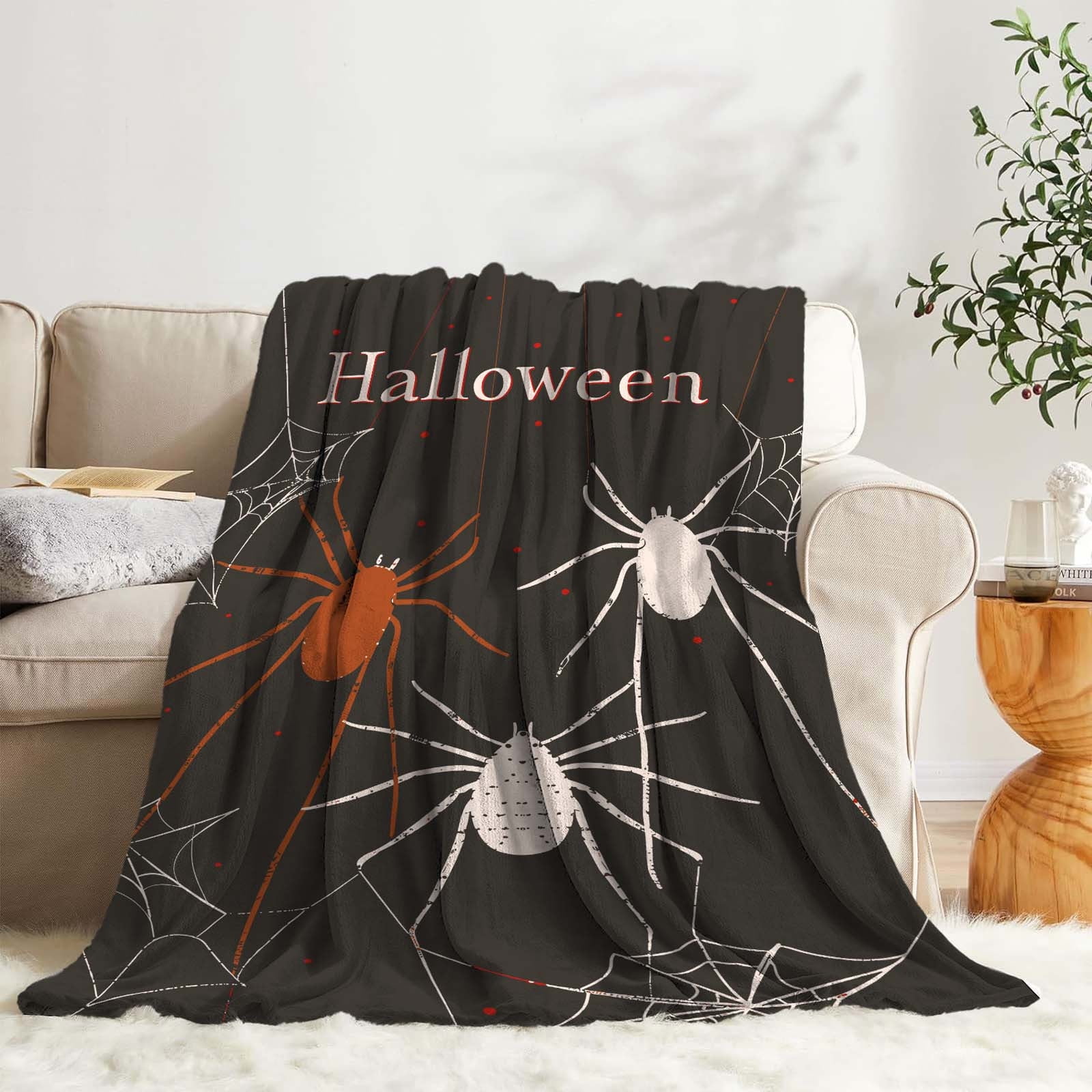 TUITOONM Flannel Blanket Soft Cozy Blanket Halloween Funny Washable