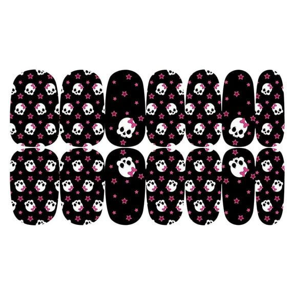TUITOONM Glow in the Dark Halloween Nail Stickers 12 PC Skull & Graffiti Nail Art Set, Luminous PVC Decals for Night Parties & Events