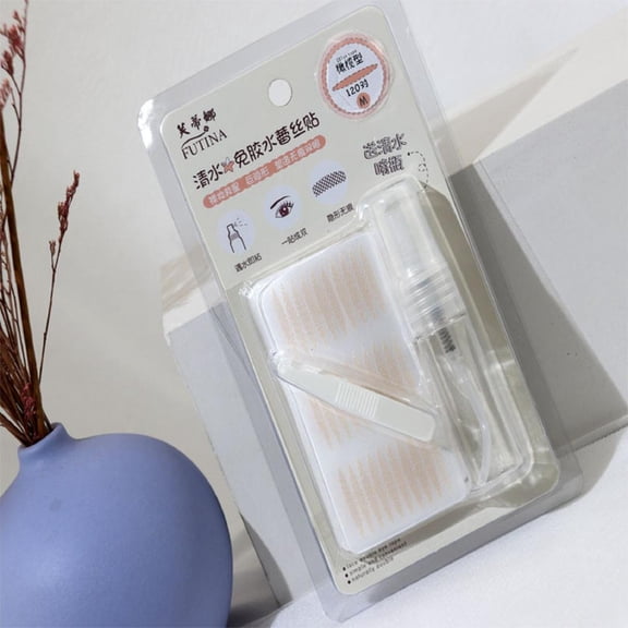 TUITOONM Invisible Eyelid Strips 240pc Water-Activated Double Eyelid Tape for Hooded Eyes, Instant Eye Lift Strips in 3 Sizes , Sweatproof & Makeup-Friendly