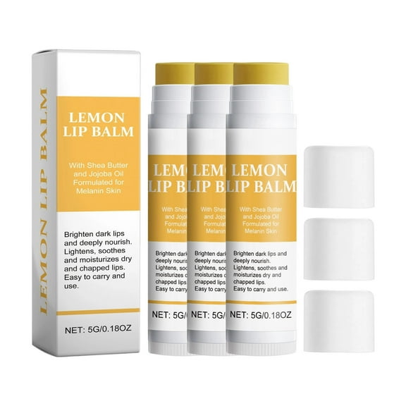 TUITOONM Lemon Lip Balm Moisturizing & Nourishing Lip Treatment for Dry, Chapped Lips, Repairs Roughness, 0.18 oz with Long-Lasting Hydration