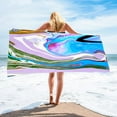 thumbnail image 1 of TUITOONM Microfiber Beach Towel Super Colorful Print Sandproof Quick Dry Bath Towel Multipurpose Travel Blanket for Swimming Pool Camping, 30x60 Inch, 1 Pack, 1 of 5