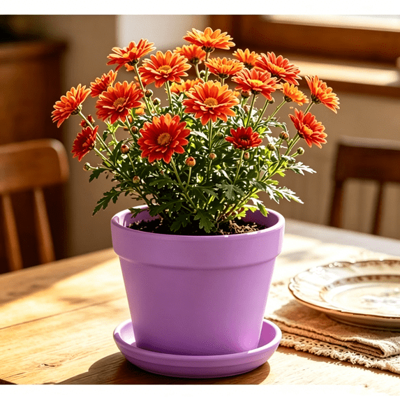 TUITOONM Mini Plastic Flower Pots with Saucers 4-Inch Colorful Meaty Planters for Home & Office Small Modern Decor with Drainage Holes