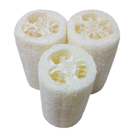 TUITOONM Organic Loofah Sponge Pad Gentle Exfoliator for Showers, 3x2 Inch Natural Fiber Scrubber, Removes Dead Skin & Stimulates Circulation, Biodegradable