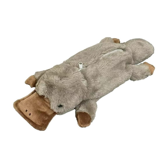 TUITOONM Plush Platypus Doll Pencil Case Large Capacity Stationery Storage Bag Home Office Classroom Study Learning Use Pen Bag