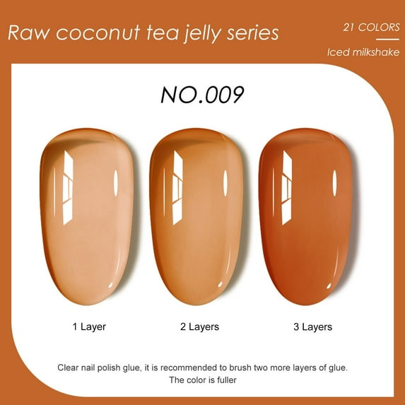 TUITOONM Professional Nail Art Polish Kit 20 Jelly-Cream Nail Colors 0.25 fl oz Each, Salon-Quality Semi-Transparent Finish, Chip-Resistant Formula