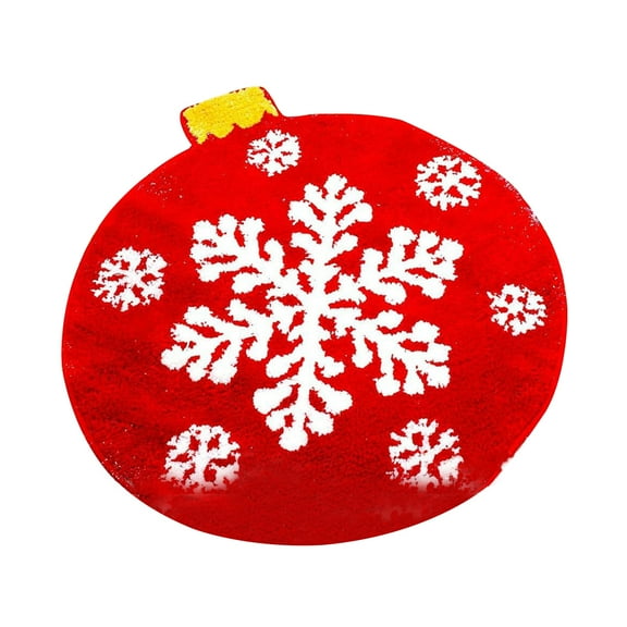 TUITOONM Round Christmas Ball Pattern Christmas Tree Floor Carpet Soft Non-Slip Rugs Bathroom Entrance Kitchen Doormat Indoor Outdoor Home Festival Decoration