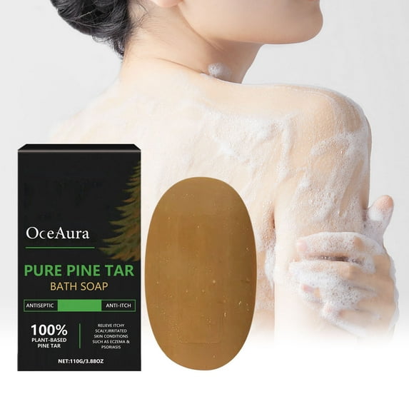 TUITOONM Tar Bath Soap, 3.88 oz, Deep Cleansing & Moisturising Bar for Soothing Redness, Pore Refining, Gentle Care for Sensitive Skin & Body