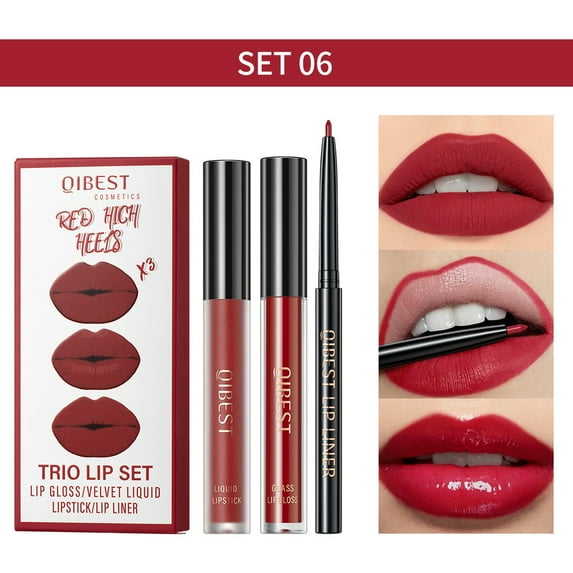 TUITOONM Velvet Lip Glaze & Liner Combo 6-Piece Nude Makeup Set, Creamy Matte Finish, Cruelty-Free, Plant Oil Infused for All-Day Comfort, Perfect for Gifting