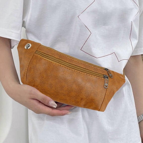 TUITOONM Waist Bag For Men Women Travel Bag Cell Phone Belt Bag PU Material Crossbody Bag Travel Walking Running Hiking Cycling