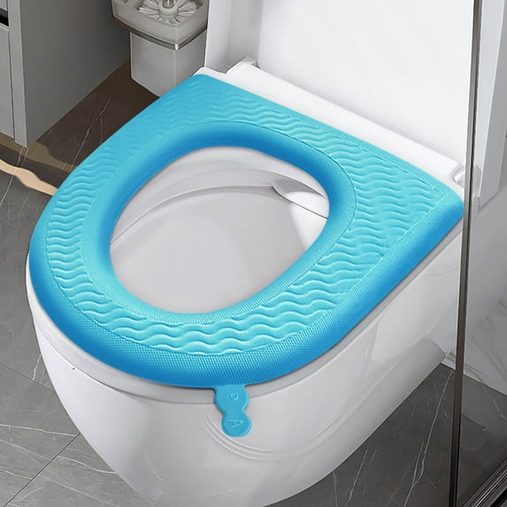 TUITOONM Wavy Design Toilet Seat Cover Modern Waterproof Mat for Any Season Long Lasting Non Deform Cushion Available in 5 Colors Home Bathroom