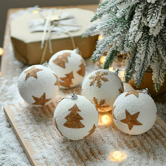 TUITOONM White Foam Snowball Pendant Christmas Balls Ornaments Upgrade Shatterproof Christmas Tree Decorative Props for Festival Wedding Party Decoration