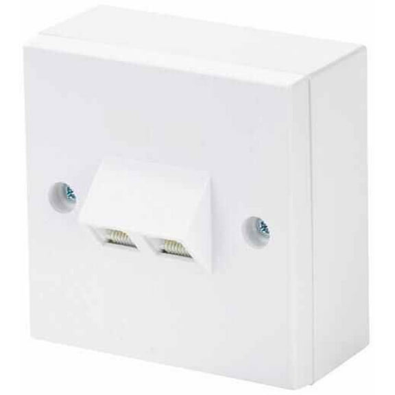 TUK - 2-Port Cat5e RJ45 Socket Angled Faceplate