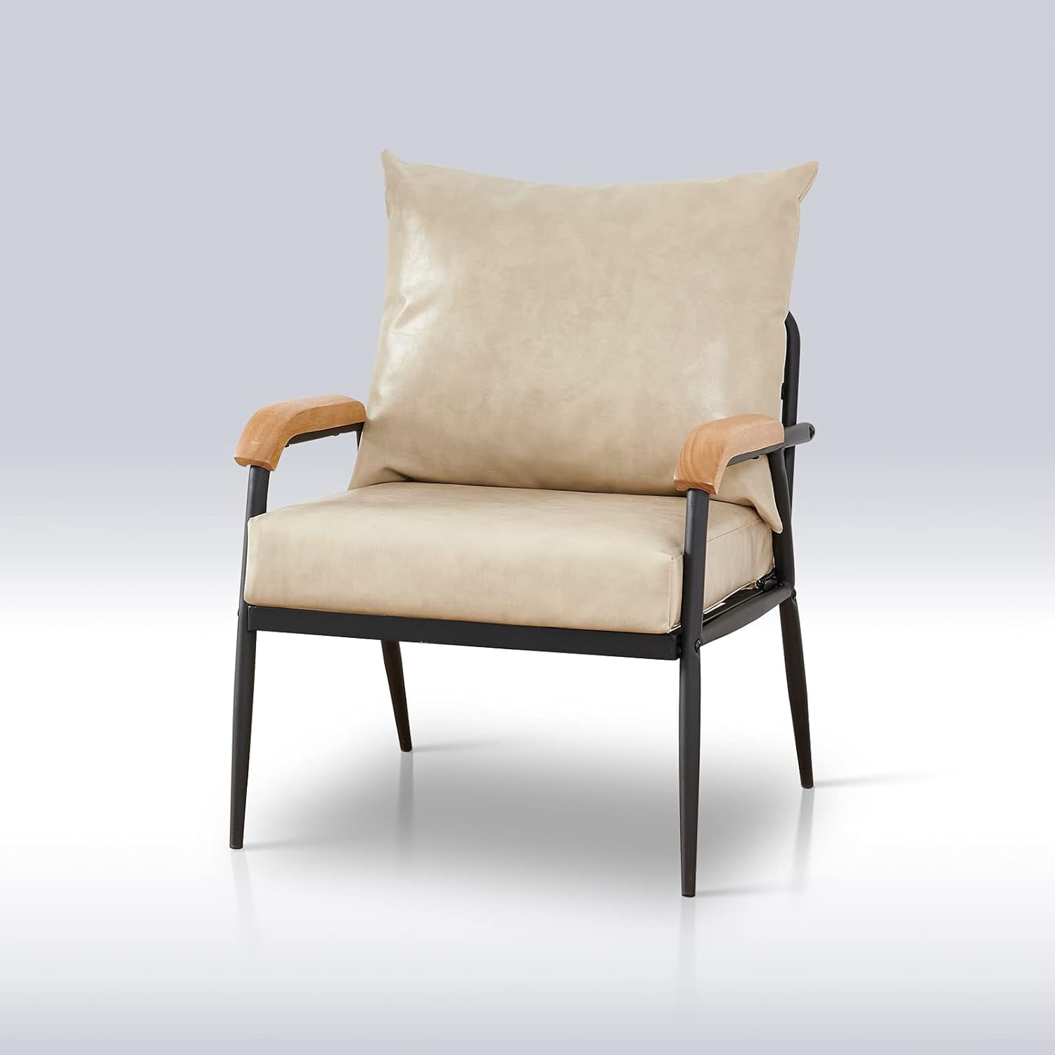 TUKAILAi PU Leather Single Sofa Couch, Modern Accent Chair with Solid