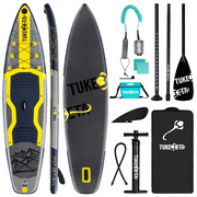 TUKEBETA 11 ft Inflatable Stand Up Paddle Board with SUP Accessories,Blow Up Paddle Boards for Adults and Youth，Yellow
