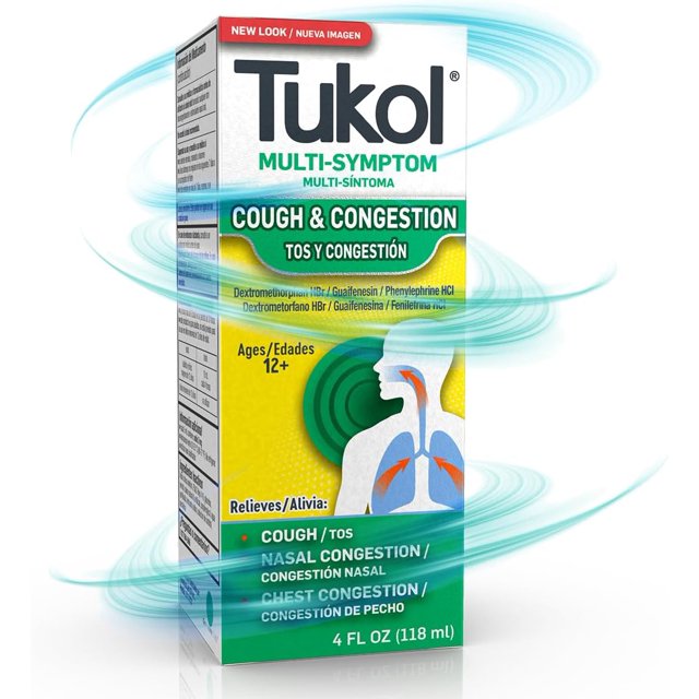 TUKOL Cough & Congestion Treatment, Cough Suppressant and Nasal