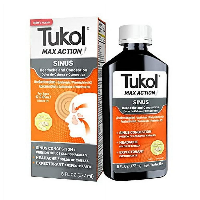 TUKOL Max Action Cold & Flu Medicine, Sinus Congestion & Headache