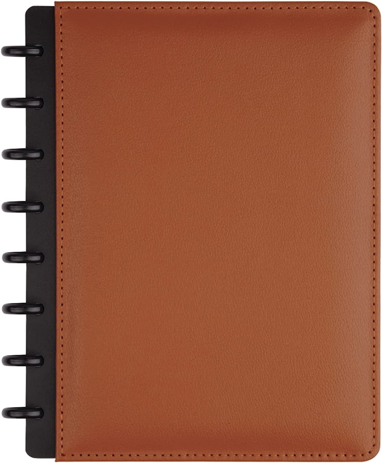 TUL Custom Note-Taking System Discbound Notebook, Junior Size, Leather Cover, Brown