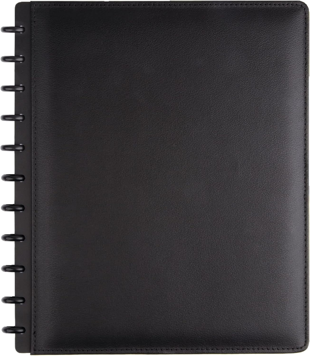 TUL Custom Note-Taking System Discbound Notebook, Letter Size, Leather Cover, Black