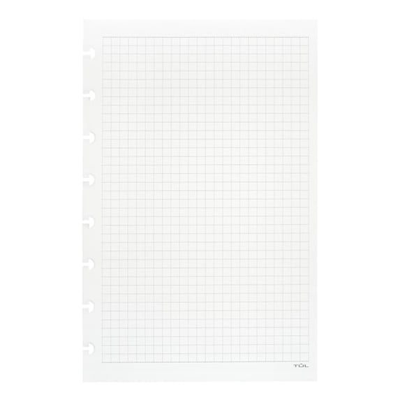 TUL Custom Note-Taking System Discbound Refill Pages, 5.5" x 8.5", Junior Size, Graph Ruled, 100 Pages (50 Sheets) White