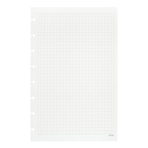 TUL Custom Note-Taking System Discbound Refill Pages, 5.5" x 8.5", Junior Size, Graph Ruled, 100 Pages (50 Sheets) White