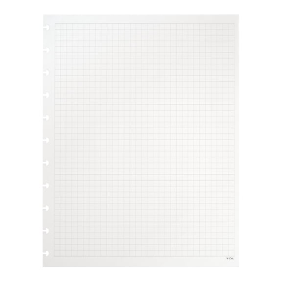TUL Custom Note-Taking System Discbound Refill Pages, 8.5" x 11", Letter Size, Graph Ruled, 100 Pages (50 Sheets), White