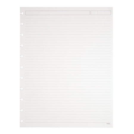 TUL Custom Note-Taking System Discbound Refill Pages, 8.5" x 11" Narrow Ruled, Letter Size, 100 Pages (50 Sheets), White