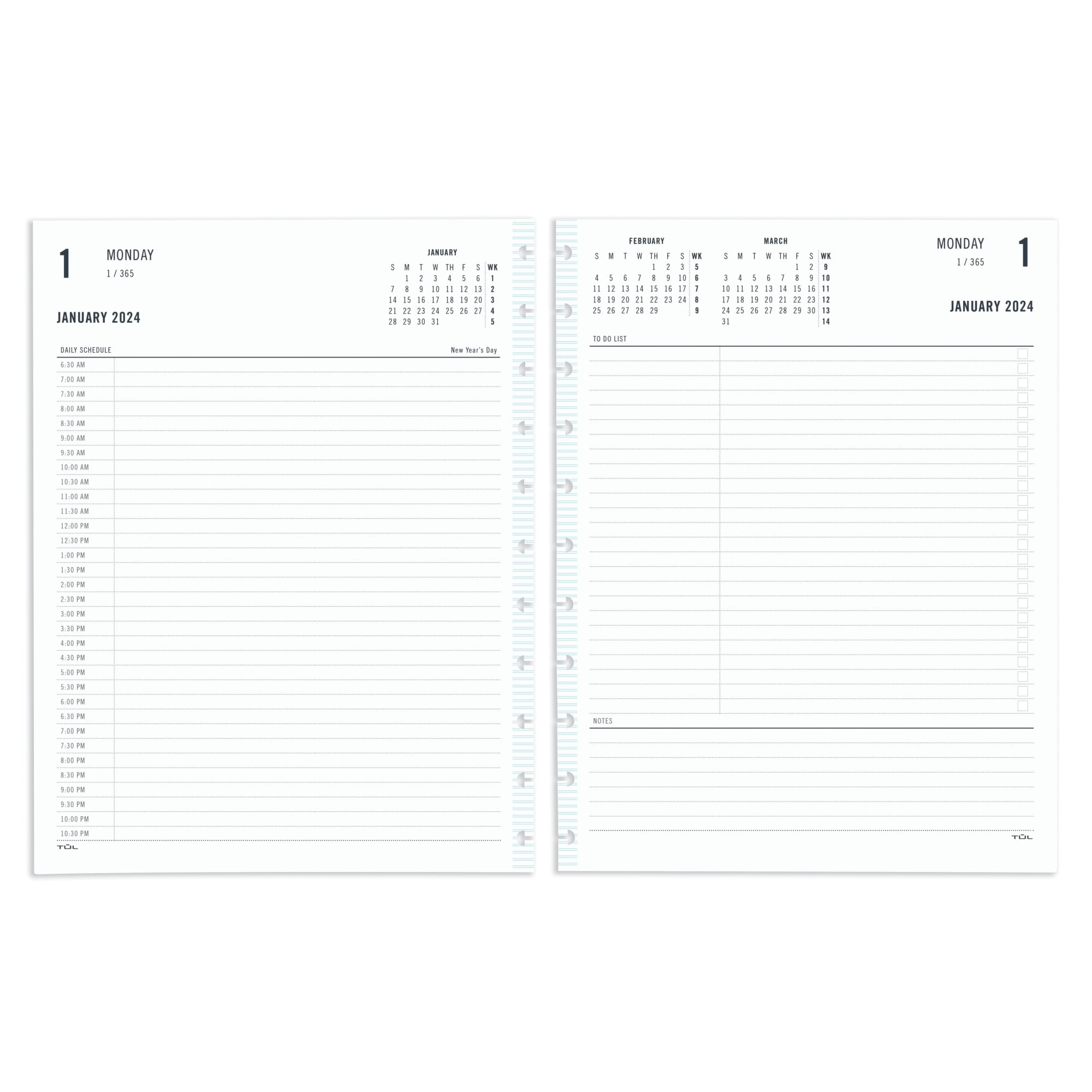 TUL® Discbound Daily Planner Refill Pages, Letter Size, Fashion