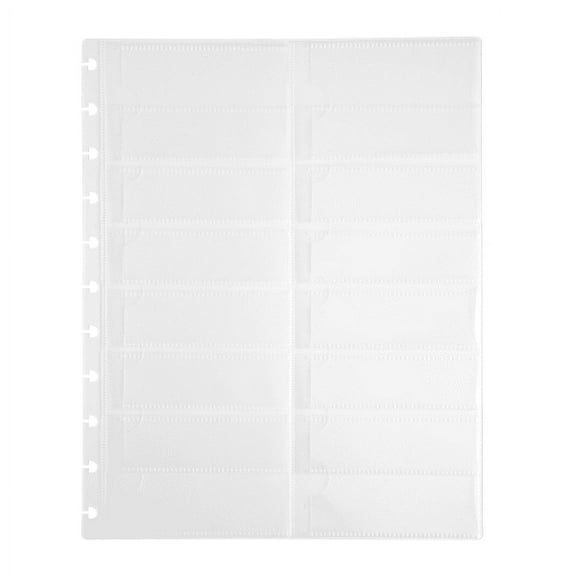 TUL Discbound Notebook Business Card Pages, Letter Size, Clear, 14 Pockets Per Page, Pack of 3 Pages