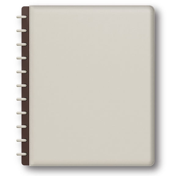 TUL Discbound Notebook with Vegan Leather Cover, Letter Size 8.5" x 11", Narrow Ruled, 60 Sheets, Cannoli Cream