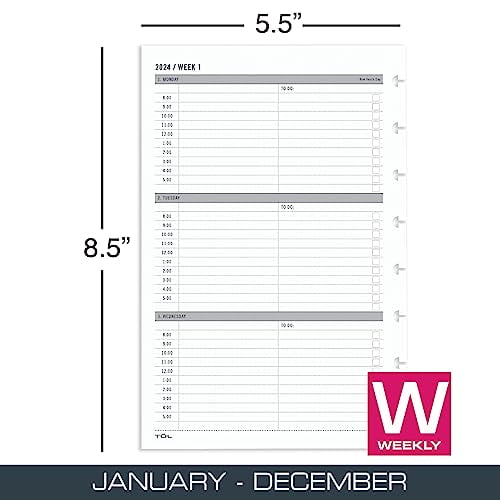 TUL® Discbound Weekly Planner Refill Pages, Junior Size