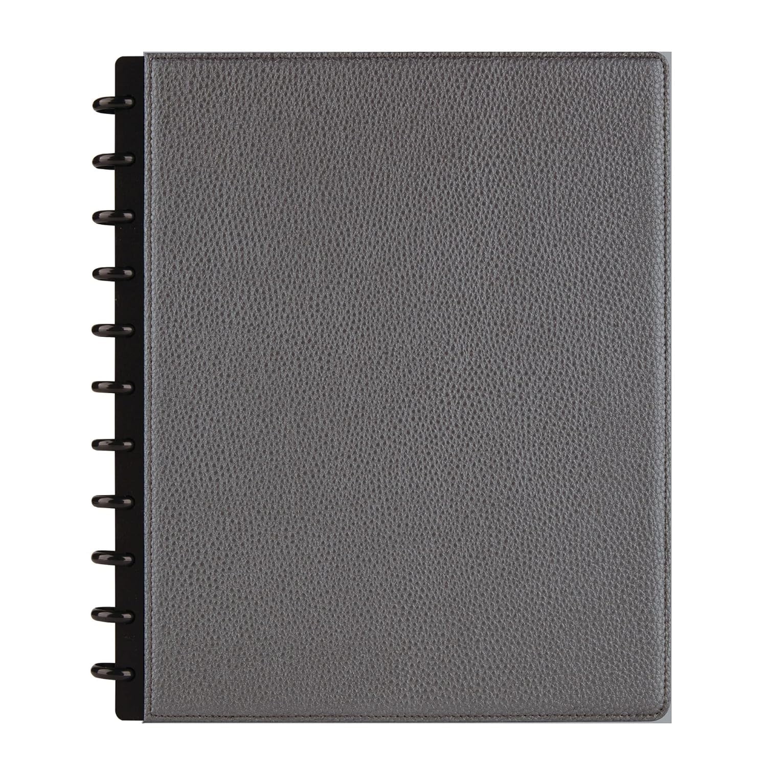 TUL Elements Custom Note-Taking System Discbound Notebook, 8 1/2" x 11", Narrow Ruled, 120 Pages (60 Sheets), Gunmetal/Pebbled