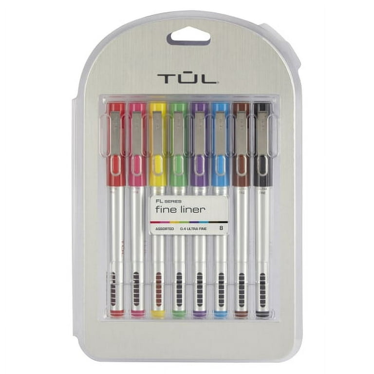 TUL® Fine Liner Porous-Point Pens, Ultra-Fine, 0.4 mm, Silver Barrel 