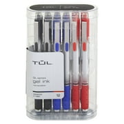 TUL  GL Series Retractable Gel Pens, Medium Point, 0.7 mm, Silver Barrel, Assorted Business Inks, Pack Of 12 Pens