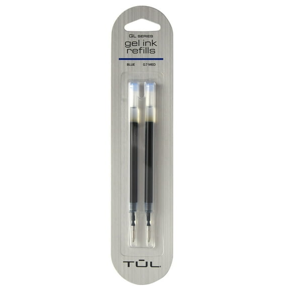 TUL Gel Pen Refills, Medium Point, 0.7 mm, Blue Ink, Pack Of 2 Refills