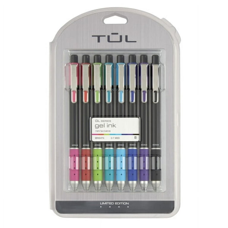TUL® Limited Edition Brights Retractable Gel Pens, Medium Point, 0.7 mm,  Assorted Barrel Colors, Assorted Ink Colors, Pack Of 8 