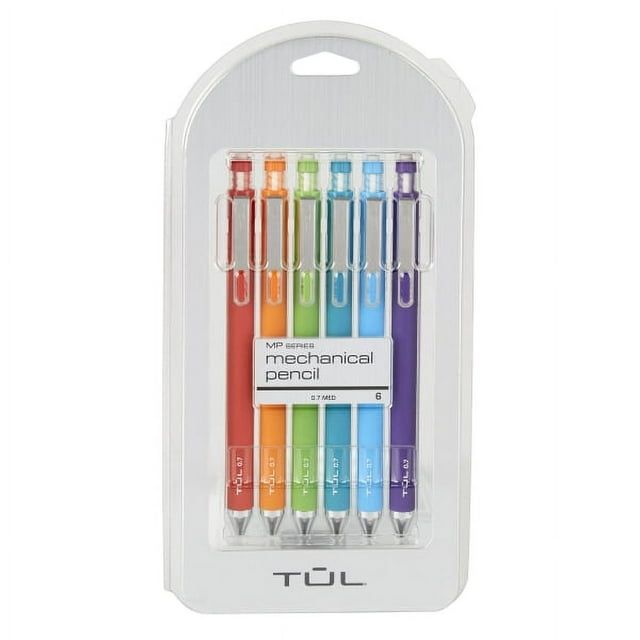 TUL® Mechanical Pencils, 0.7 mm, Assorted Barrel Colors, Pack Of 6