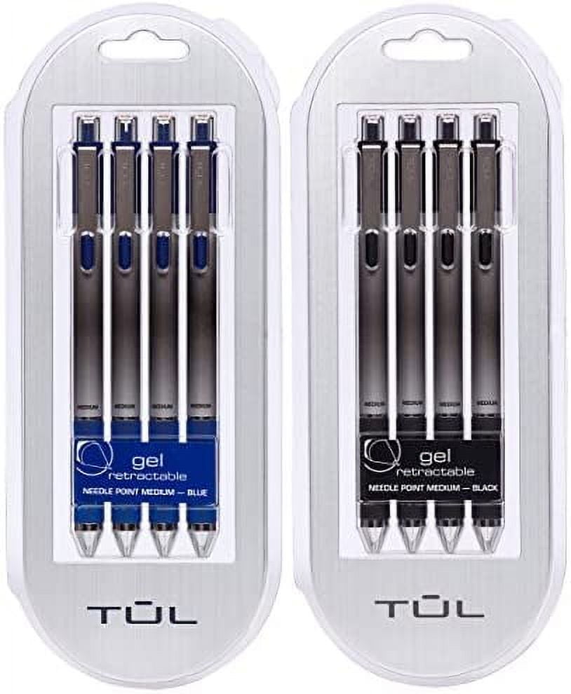 TUL Retractable Gel Pens 0.7mm Needle Point Medium, Black/Blue Value