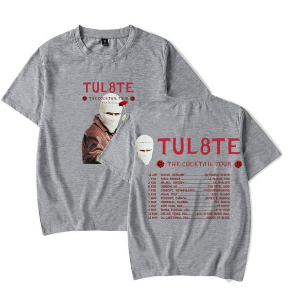 TUL8TE The Cocktail Tour 2025 Tshirt Vintage Short Sleeve Fashion Tees Hip Hop Tops
