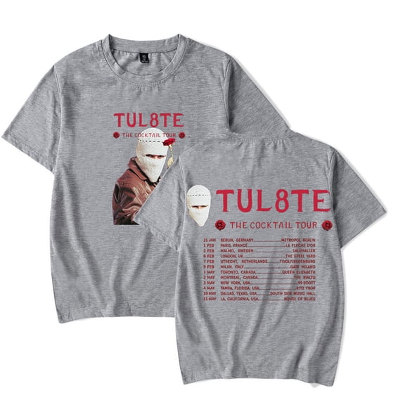 TUL8TE The Cocktail Tour 2025 Tshirt Vintage Short Sleeve Fashion Tees Hip Hop Tops
