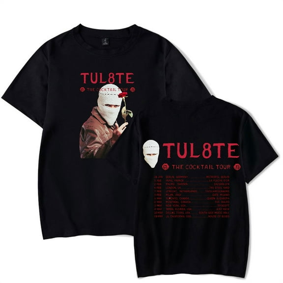TUL8TE The Cocktail Tour 2025 Tshirt Vintage Short Sleeve Fashion Tees Hip Hop Tops