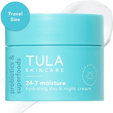 TULA Skin Care 24-7 Moisture Hydrating Day & Night Cream, Travel Size, 0.5 oz