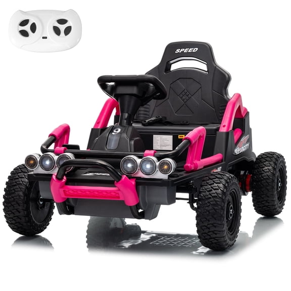 TULILLO 24V Kids Ride on UTV, 2-Seater Battery Powered Electric Car with Remote Control, 4-Wheel, Bluetooth & LED Lights, Pink
