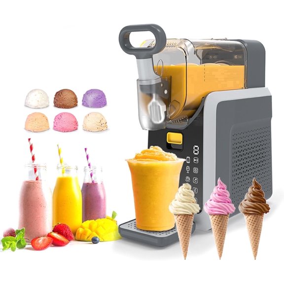 TULILLO 68 oz Slushie Machine, 10 Texture Levels, No Ice Needed, Self-Cleaning, Frozen Cocktail Machine, 5 Preset Programs for Home and Parties, Gray