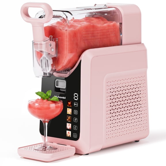 TULILLO 68 oz Slushie Machine, 10 Texture Levels, No Ice Needed, Self-Cleaning, Frozen Cocktail Machine, 5 Preset Programs for Home and Parties, Pink