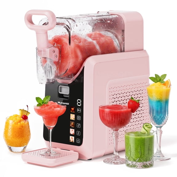 TULILLO 88 oz Slushie Machine, 10 Texture Levels Frozen Drink Maker, No Ice Needed, Self-Cleaning, Frozen Cocktail Machine, 5 Preset Programs for Home and Parties, Pink