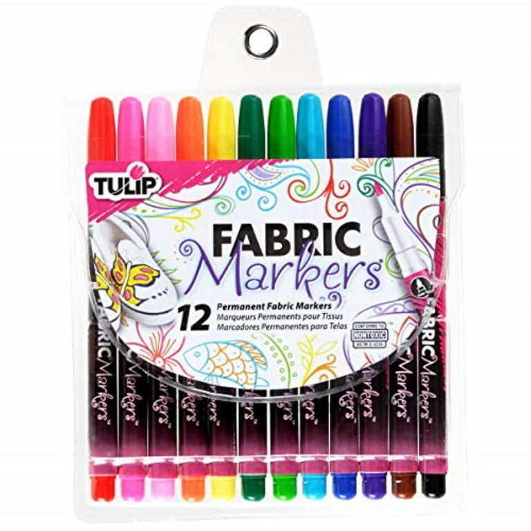 12-Color Neon Tulip® Fine Tip Fabric Markers