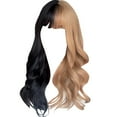TULUDA Halloween Clearance! 26inch Black and Light Brown Long Wavy