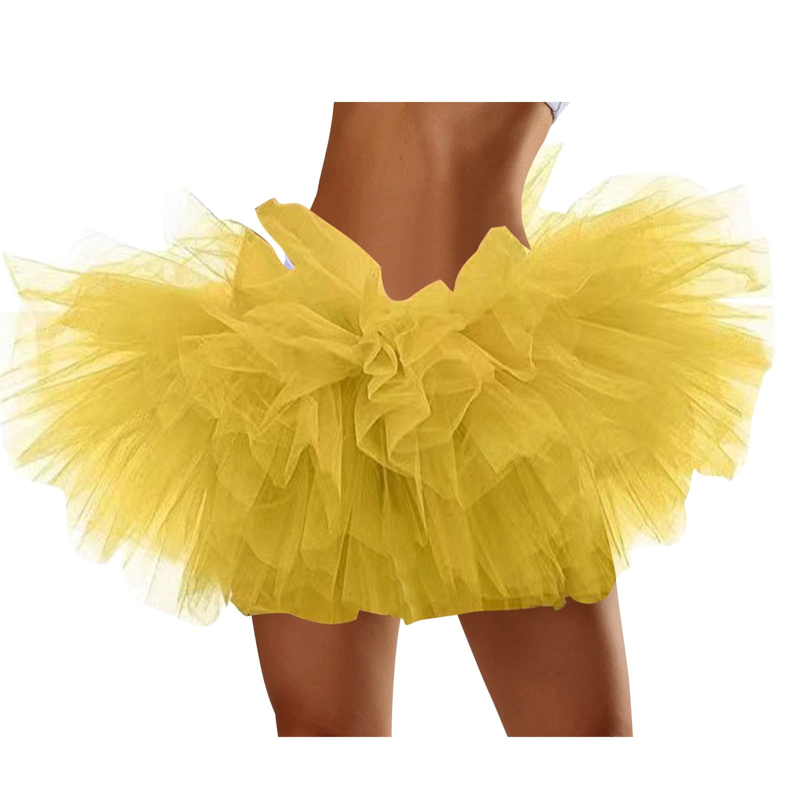 TULUDA Skirts for Women Five Layer American Mesh Cake Skirt Tutu Skirt Mesh Skirt Tutu Skirt Beach Adult Five Layer Tu Tu Skirt Womens Skirts Yellow One Size Walmart