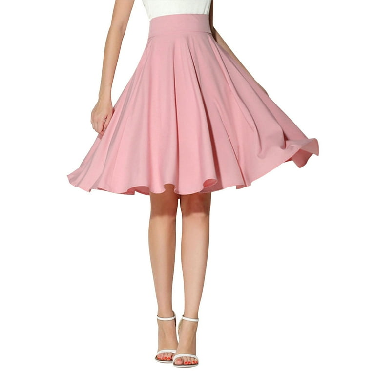 ワンピース MSGM Women Mid Skirts 3442MDA07 PINK TULUDA Skirts for Women Solid Flared Retro Casual Knee